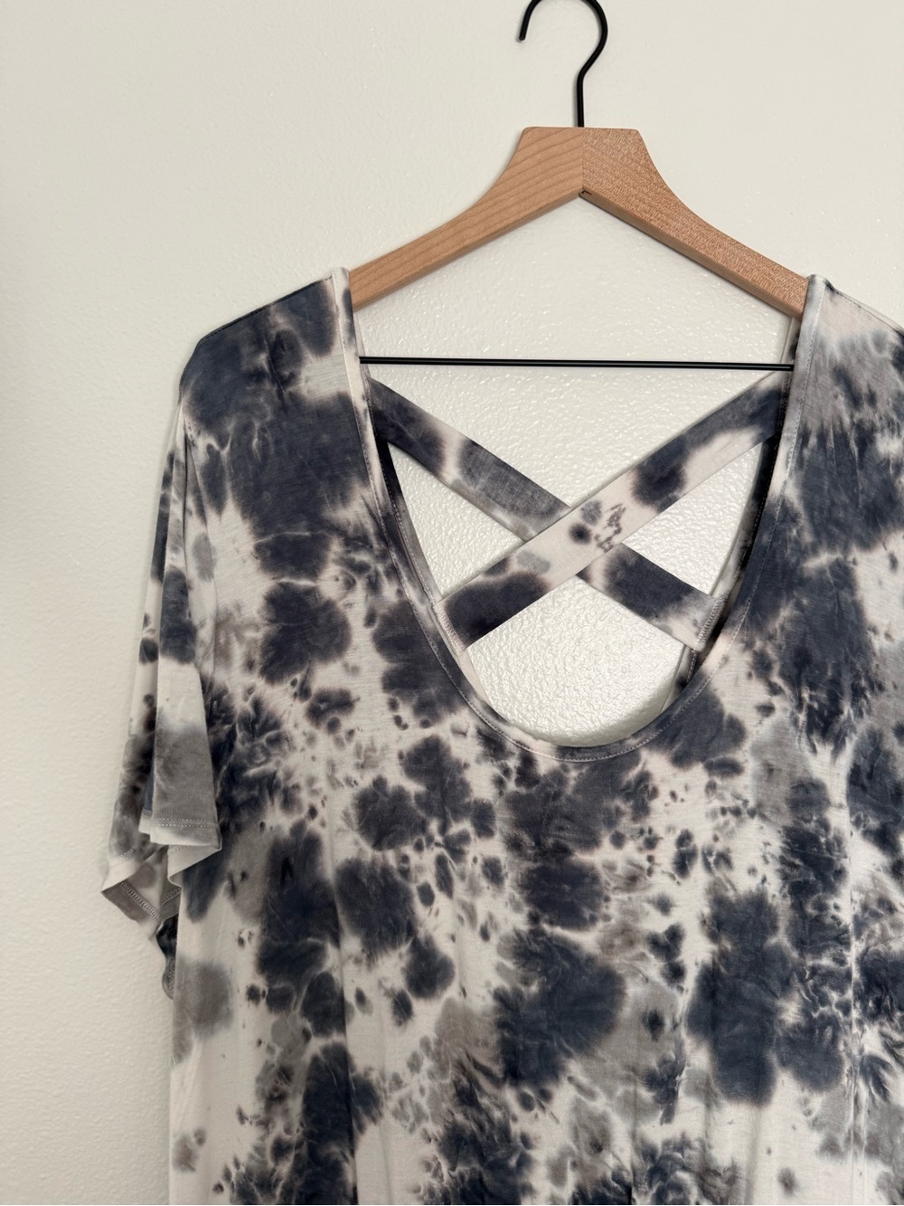 LIVI - Active Drawstring Wide Leg Gray Grey Tie Dye Cropped Jumpsuit - 26/28 - Picture 9 of 11